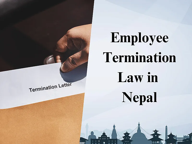 Confidential HR meeting table with evidence file, procedural timeline, termination papers and final-settlement envelope