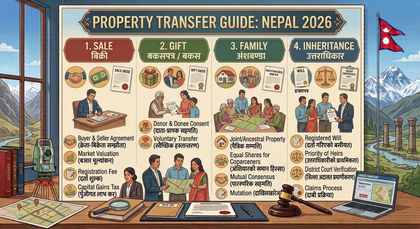 Property Transfer in Nepal: Sale, Gift, Family & Inheritance
